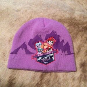 Paw Patrol Mountain Rescue Girls Beanie Cap Winter Hat Purple Nickelodeon 2016
